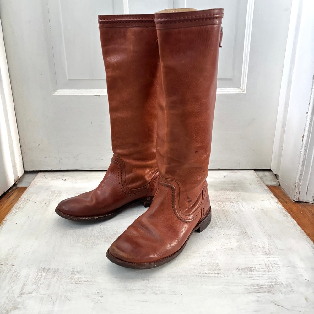 Frye Tan Leather Knee-High Boots